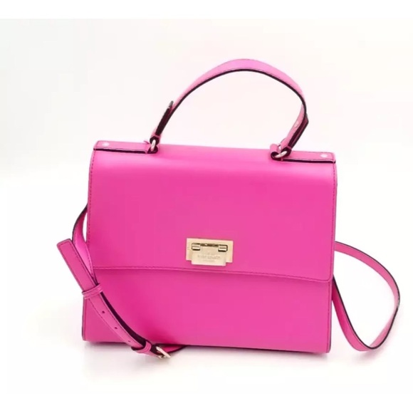 Kate Spade Doris Fuchsia Pink Satchel/Crossbody With Latch Closure Detail